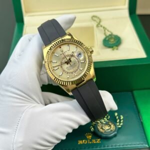 Rolex CHAMPAGNE Sky-Dweller World Timer champagne dial 42mm 1:1 super clone watch
