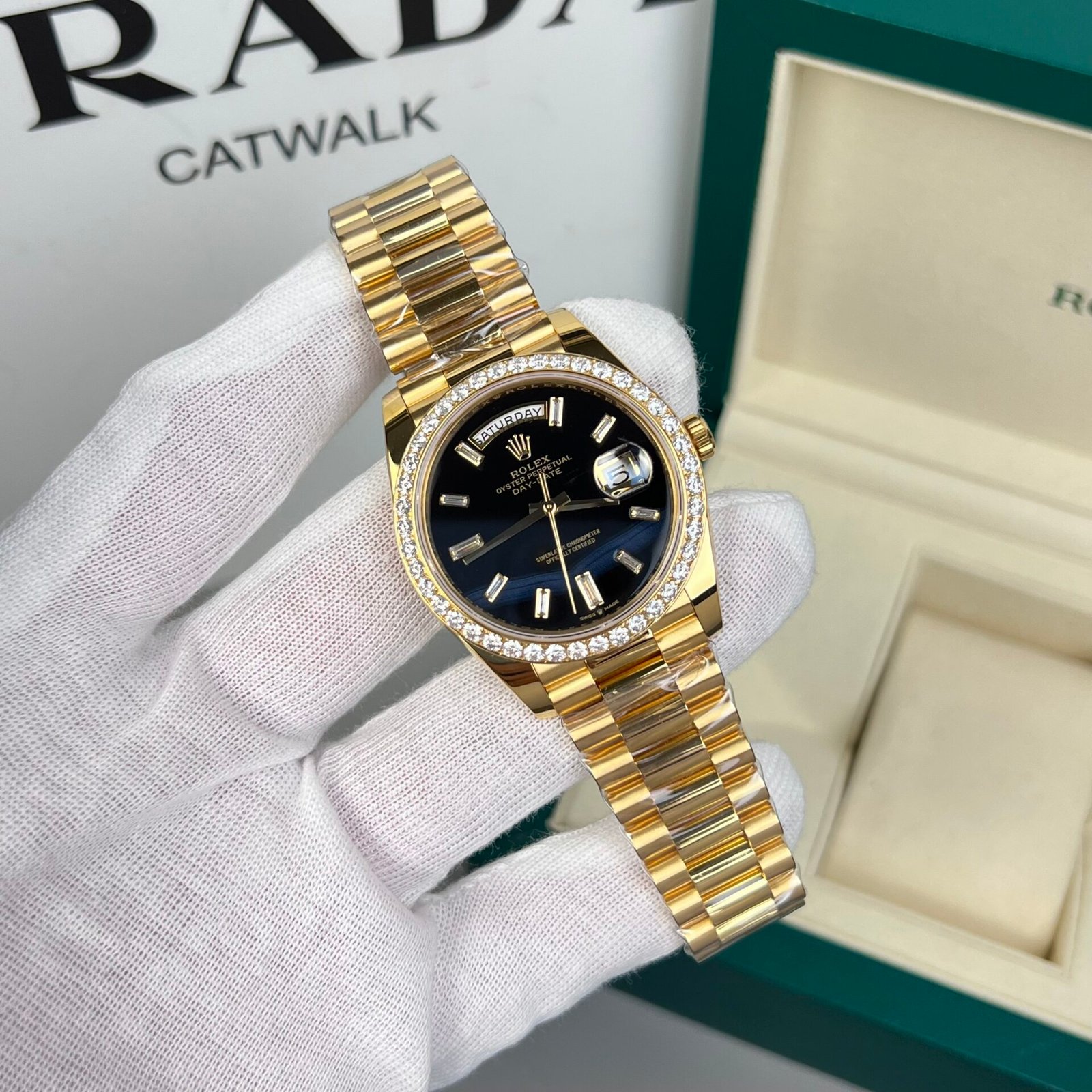 Rolex Day-Date President Black Dial 40mm Super Clone Watch Rolex Day-Date President Watch black dial 40mm 1:1 super clone watch