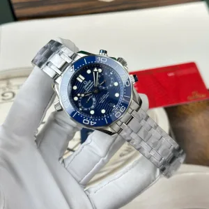 Omega CHRONOGRAPH blue dial 1:1 super clone watch product photo 44mm