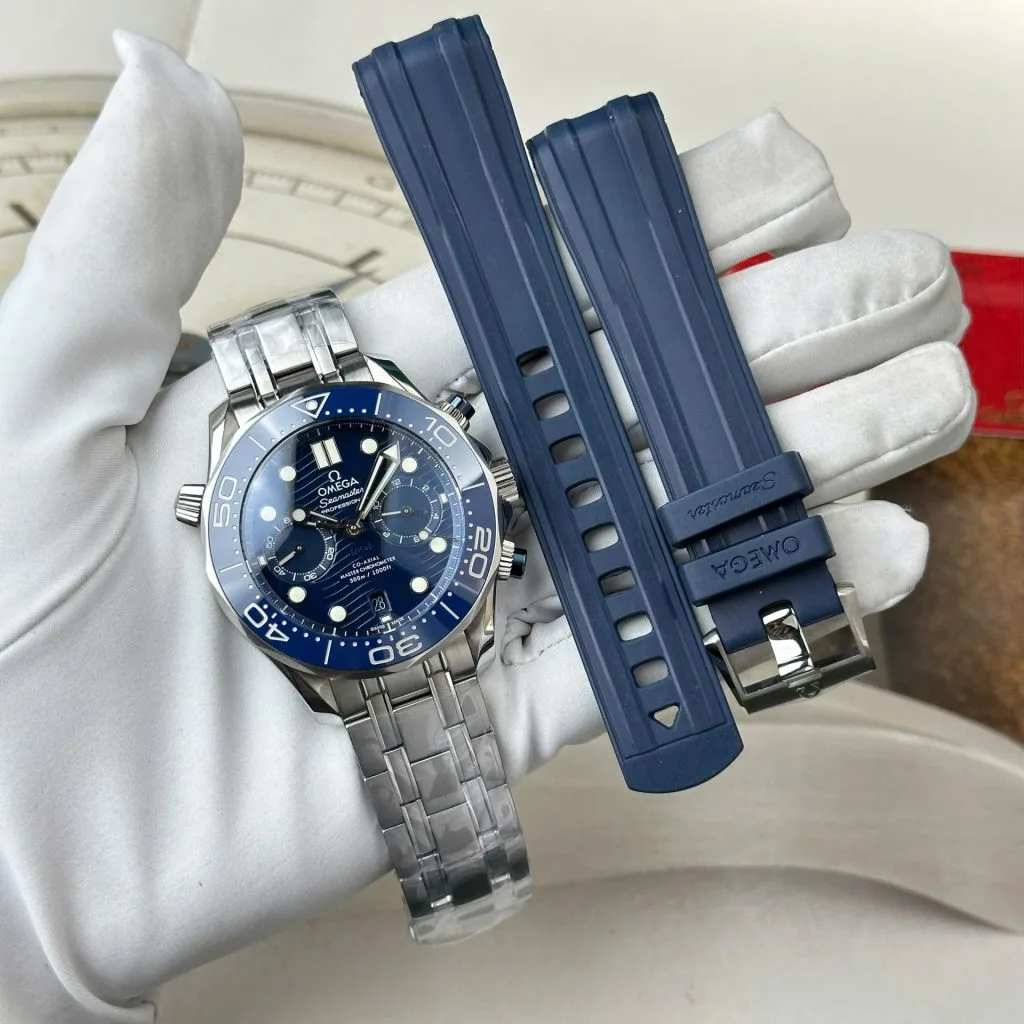 Omega CHRONOGRAPH blue dial 1:1 super clone watch product photo 44mm