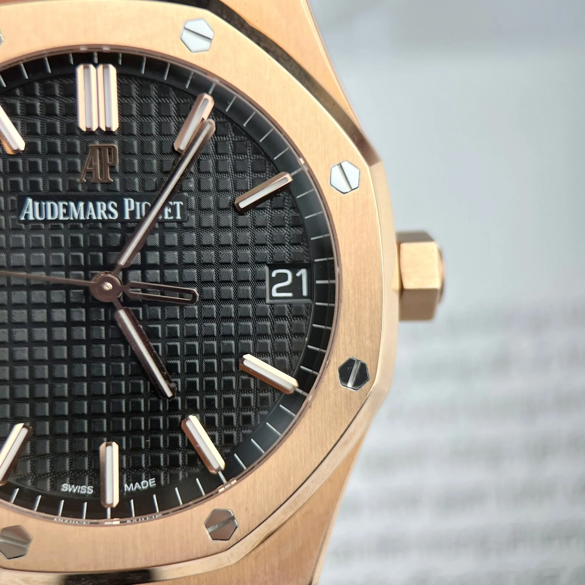 Audemars Piguet 15500OR Royal Oak Octagonal Luxury Sport Watch black dial 41mm 1:1 super clone watch