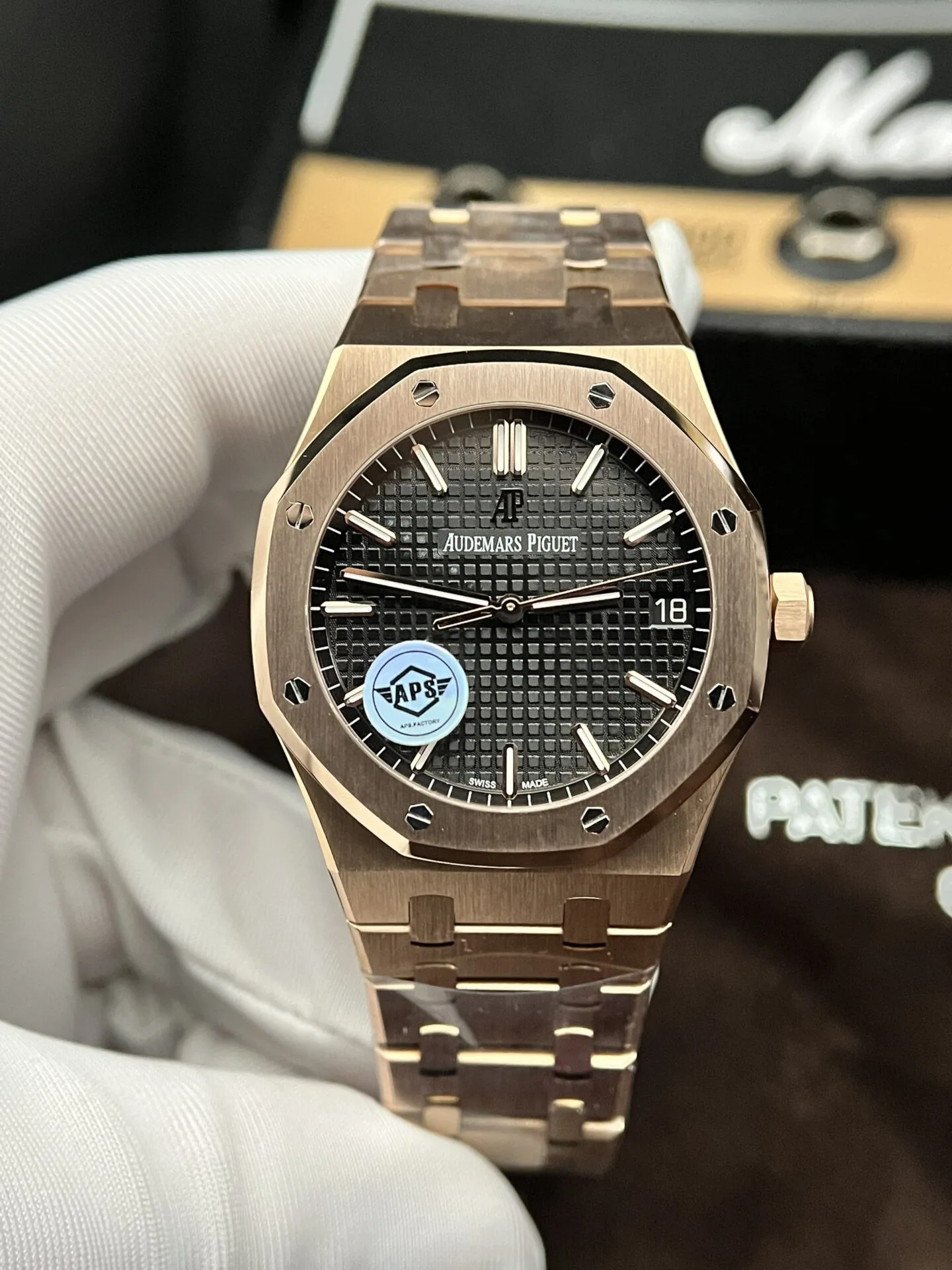 Audemars Piguet 15500OR Royal Oak Octagonal Luxury Sport Watch black dial 41mm 1:1 super clone watch