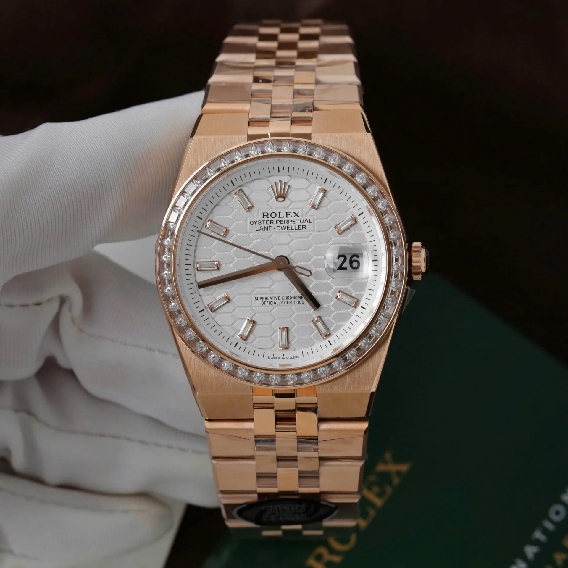 Rolex 127335 Super Clone Watch Detail Photo Rolex 127335 rose gold 1:1 super clone watch product photo 40mm