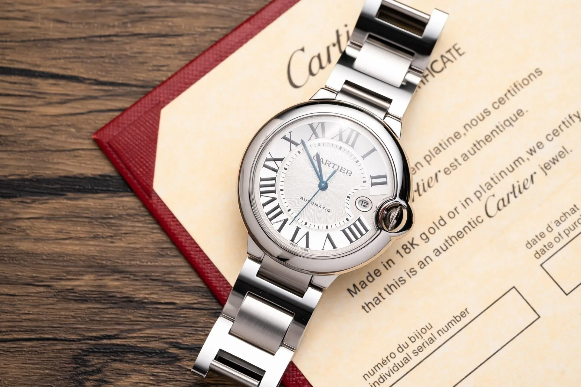 Cartier W69012Z4 Ballon Bleu Round Dress Watch white dial 42mm 1:1 super clone watch