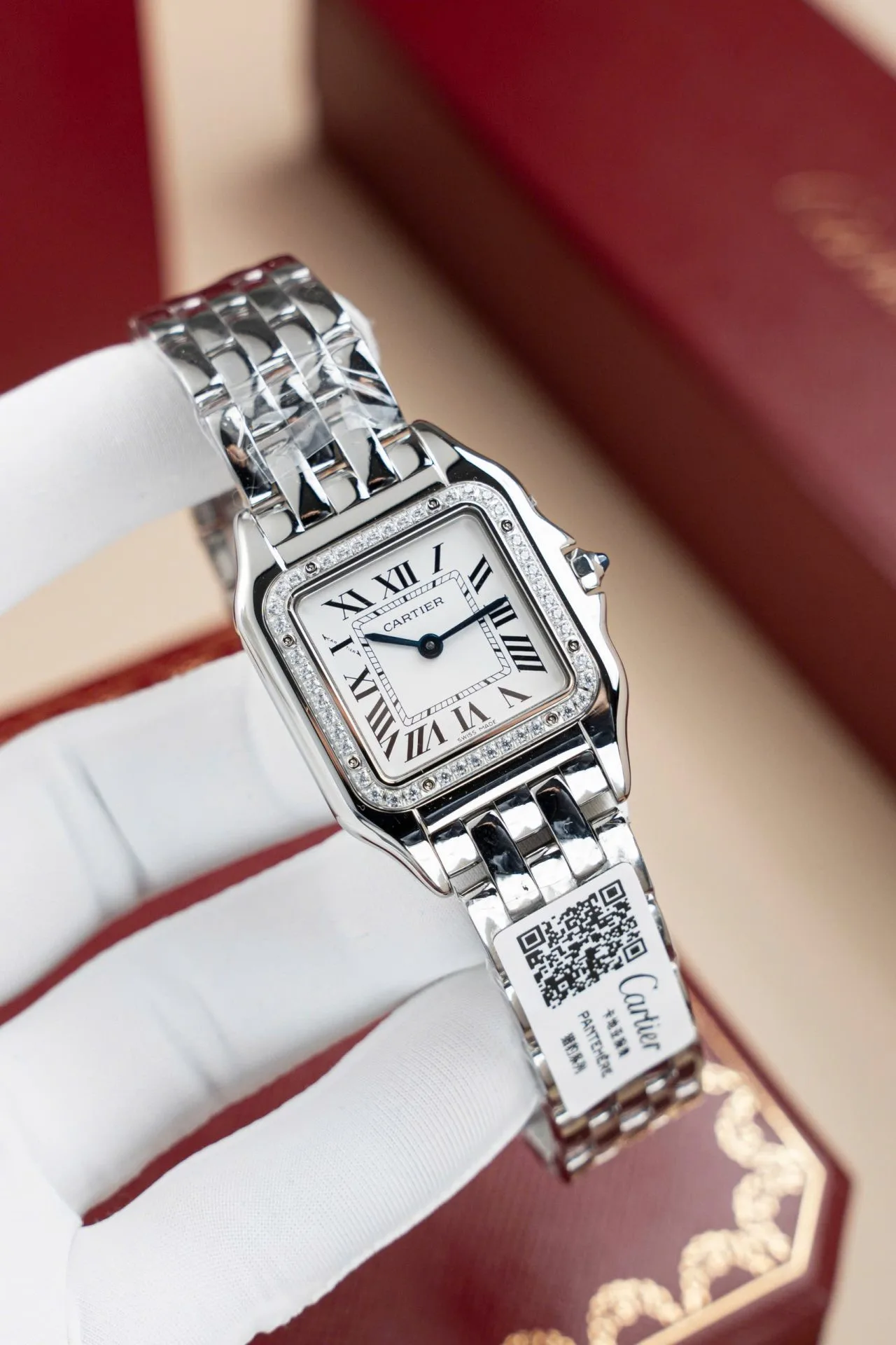 Cartier W2PN0007 Panthère de Cartier Ladies Watch white dial 27x37mm 1:1 super clone watch