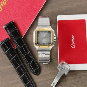 Cartier CRW2SA0030 Santos de Cartier Square Watch gold-toned dial 39mm 1:1 super clone watch