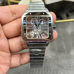 Cartier CRWHSA0015 Santos de Cartier Square Watch skeletonized dial 39.8mm 1:1 super clone watch