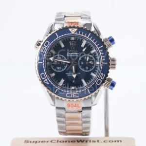 Omega Seamaster 215.20.46.51.03.001 Two-Tone Rose Gold Blue Dial Blue Ceramic Bezel Two-Tone Rose Gold Bracelet 45.5mm Replica Watches - 1