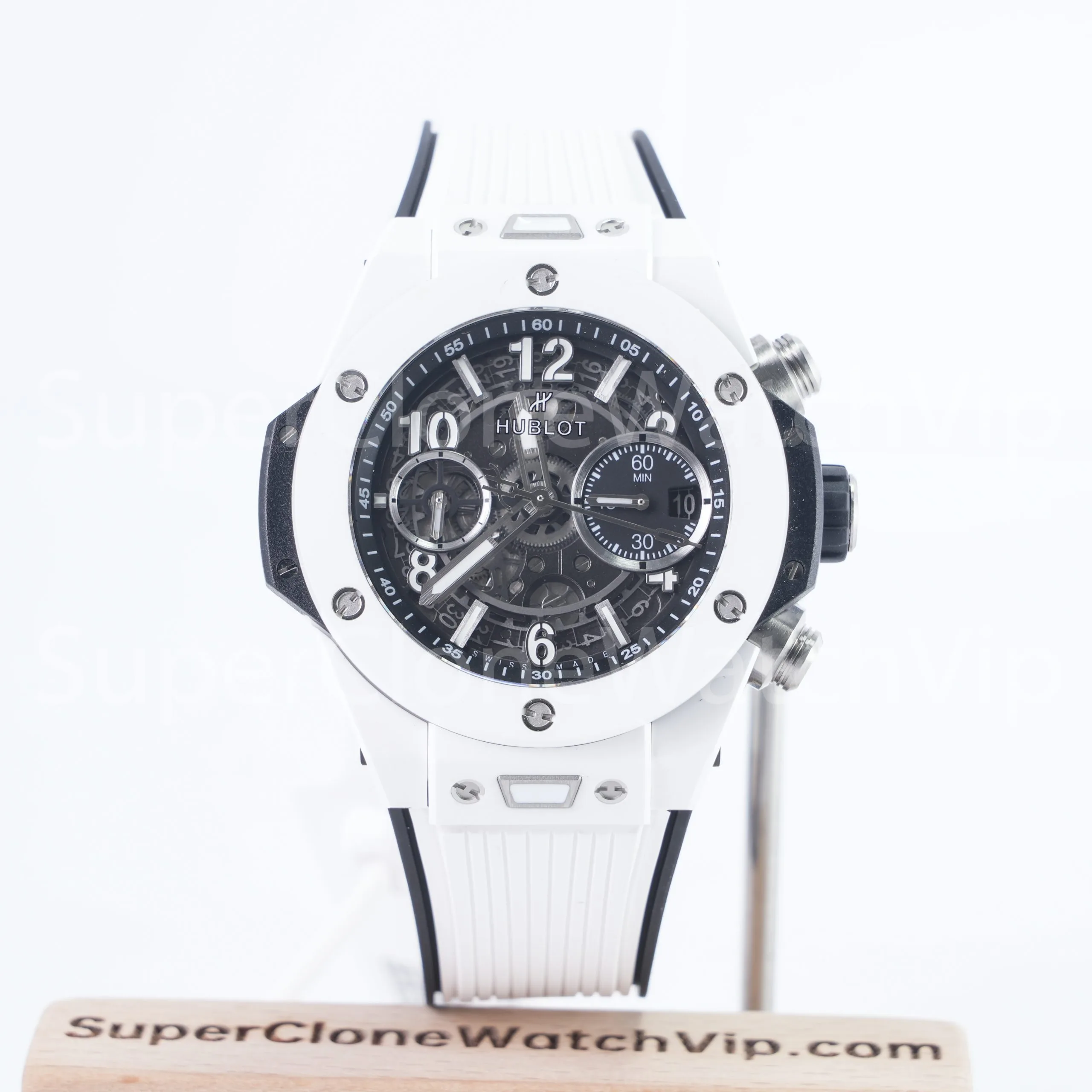 Hublot Big Bang Unico White Ceramic Skeleton Dial 45mm 411.HX.1170.RX Replica Watches - 1