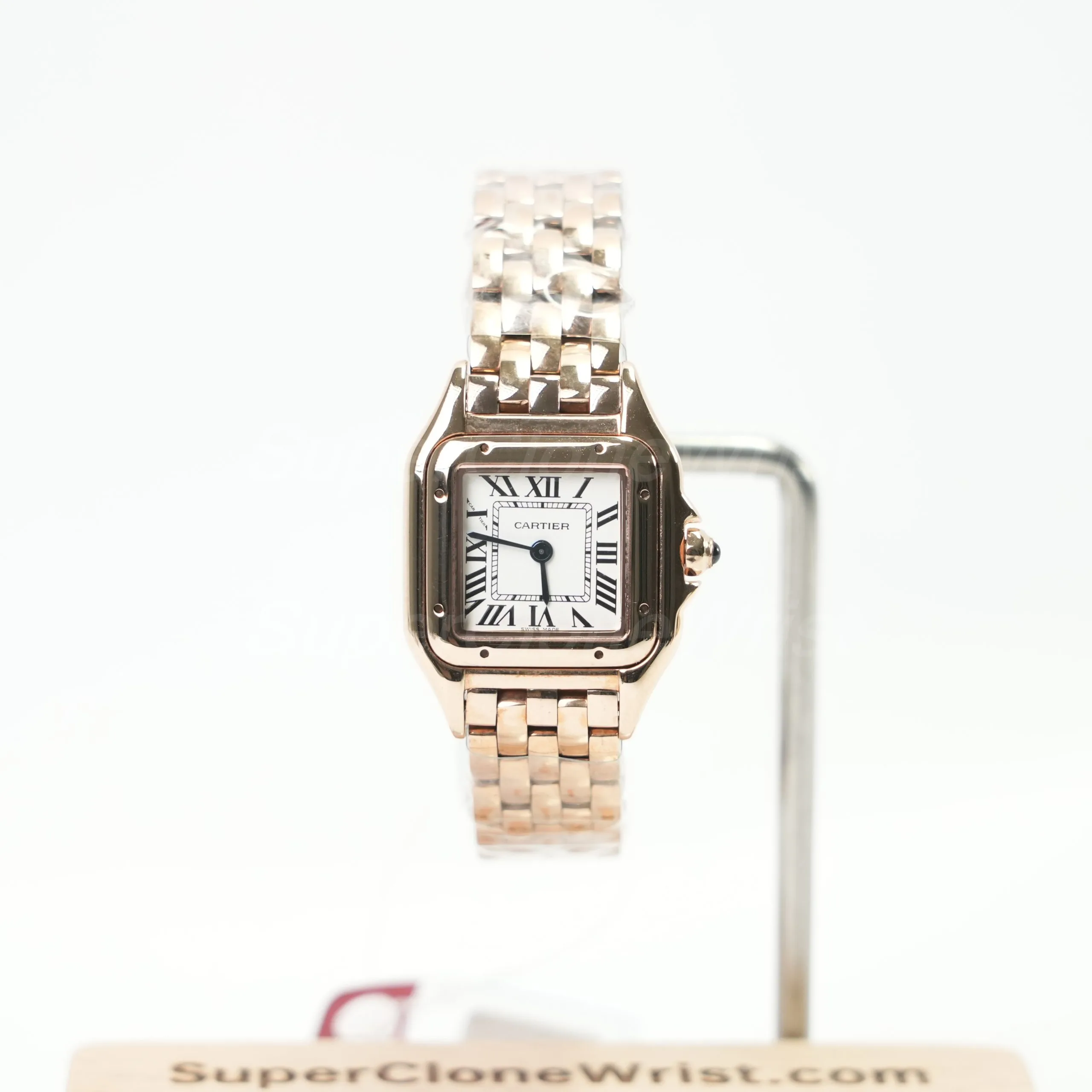 Cartier Panthère Rose Gold White Dial Rose Gold Bezel Rose Gold Bracelet 22x30mm Replica Watches - 1
