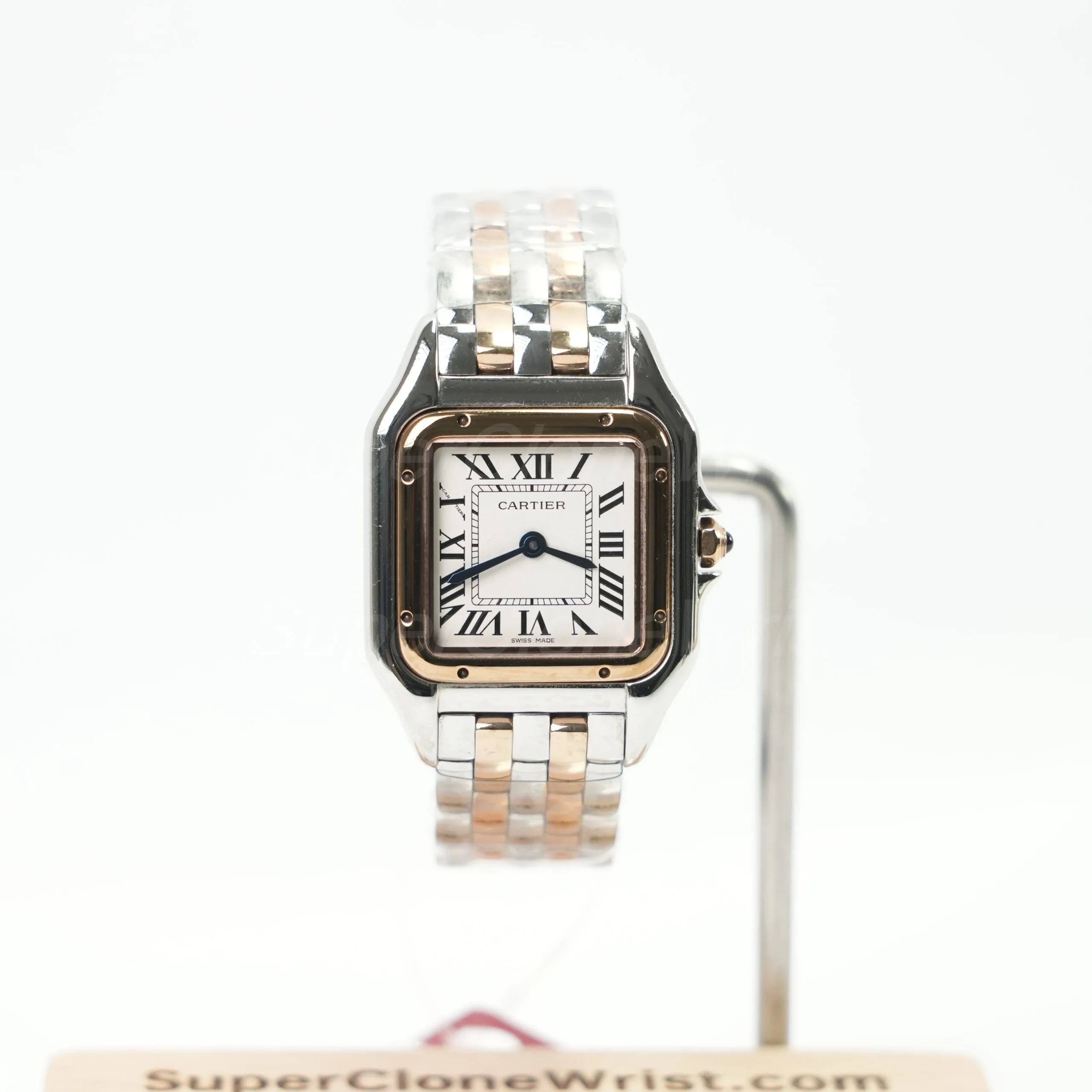 Cartier Panthère Steel Rose Gold White Dial Rose Gold Bezel Steel Rose Gold Bracelet 27x37mm Replica Watches - 1