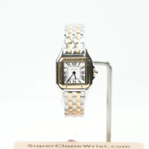 Cartier Panthère Steel and Yellow Gold White Dial Yellow Gold Bezel Steel and Yellow Gold Bracelet 22x30mm Replica Watches - 1