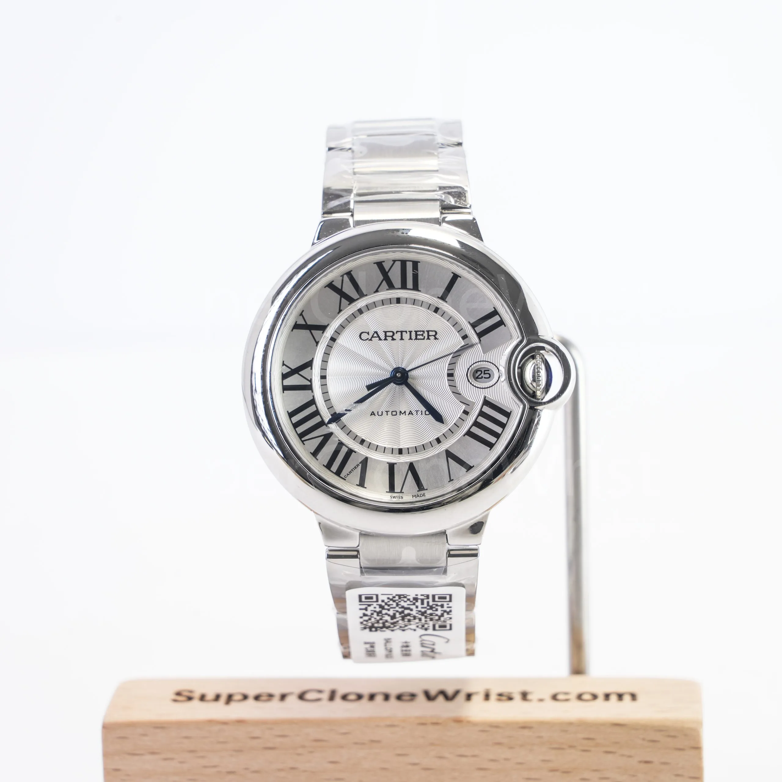 Cartier Ballon Bleu W69012Z4 Steel Silver Dial Steel Bezel Steel Bracelet 42.1mm Replica Watches - 1