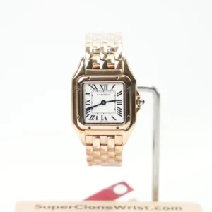 Cartier Panthère Rose Gold White Dial Rose Gold Bezel Rose Gold Bracelet 27x37mm Replica Watches - 1