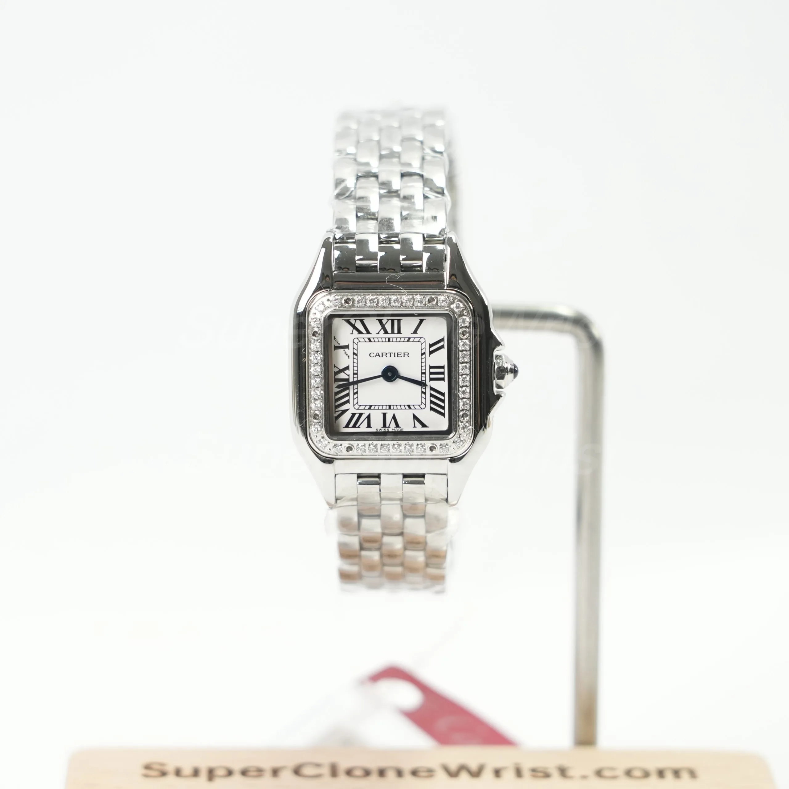 1-29-scaled-1.jpg Cartier Panthère Steel White Dial Diamond Bezel Steel Bracelet 22x30mm Replica Watches - 1