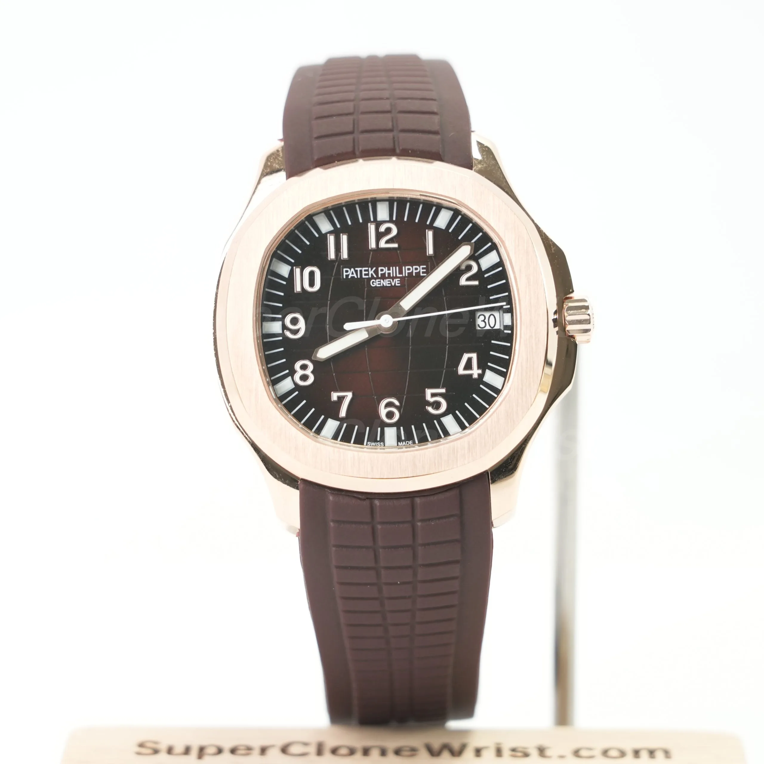 Patek Philippe Aquanaut 5167R Rose Gold Brown Dial Rose Gold Bezel Brown Rubber Strap 40mm Replica Watches - 1