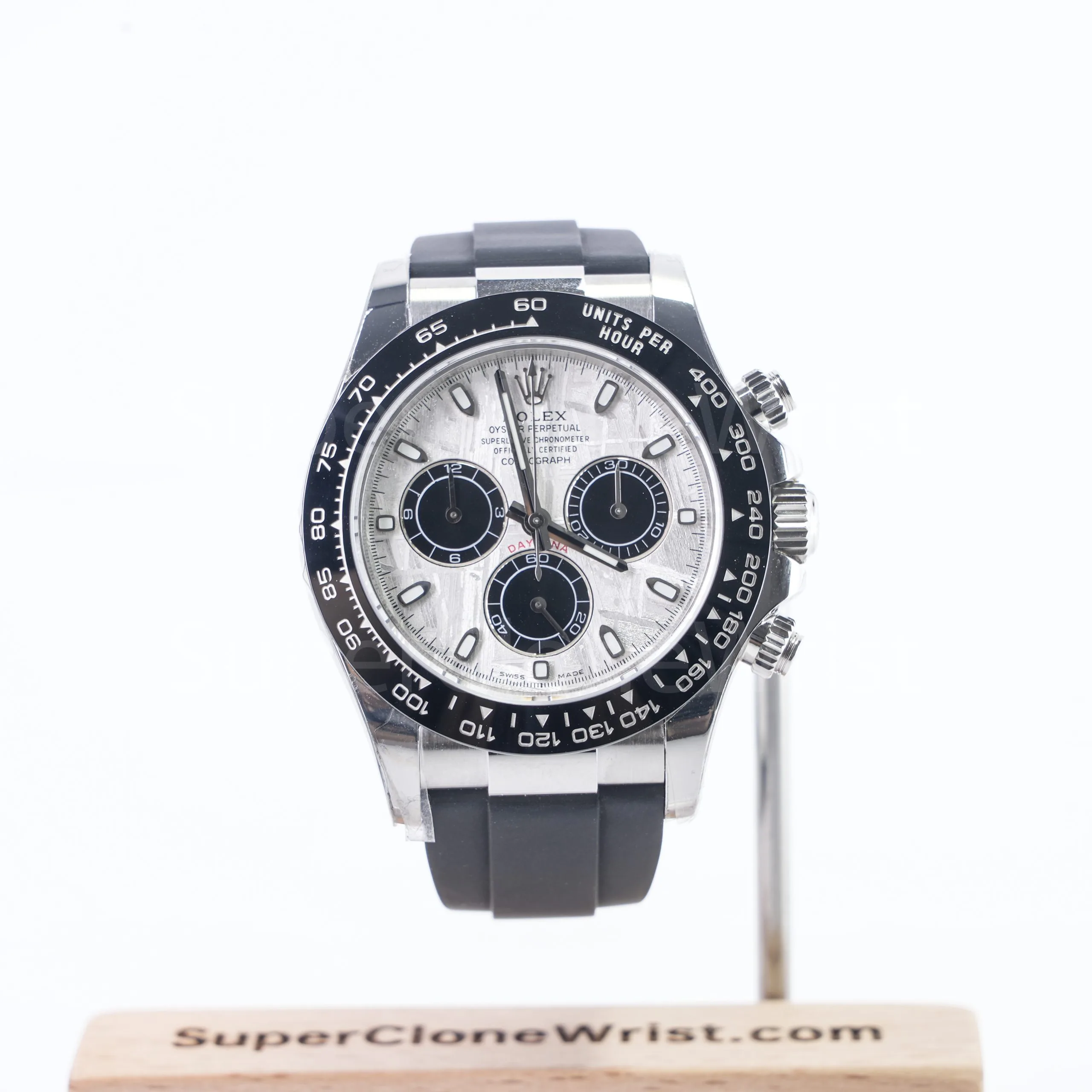 1-33-scaled-1.jpg Rolex Daytona 116519LN Steel Meteorite Dial Black Ceramic Bezel Black Rubber Strap 40mm Replica Watches - 1