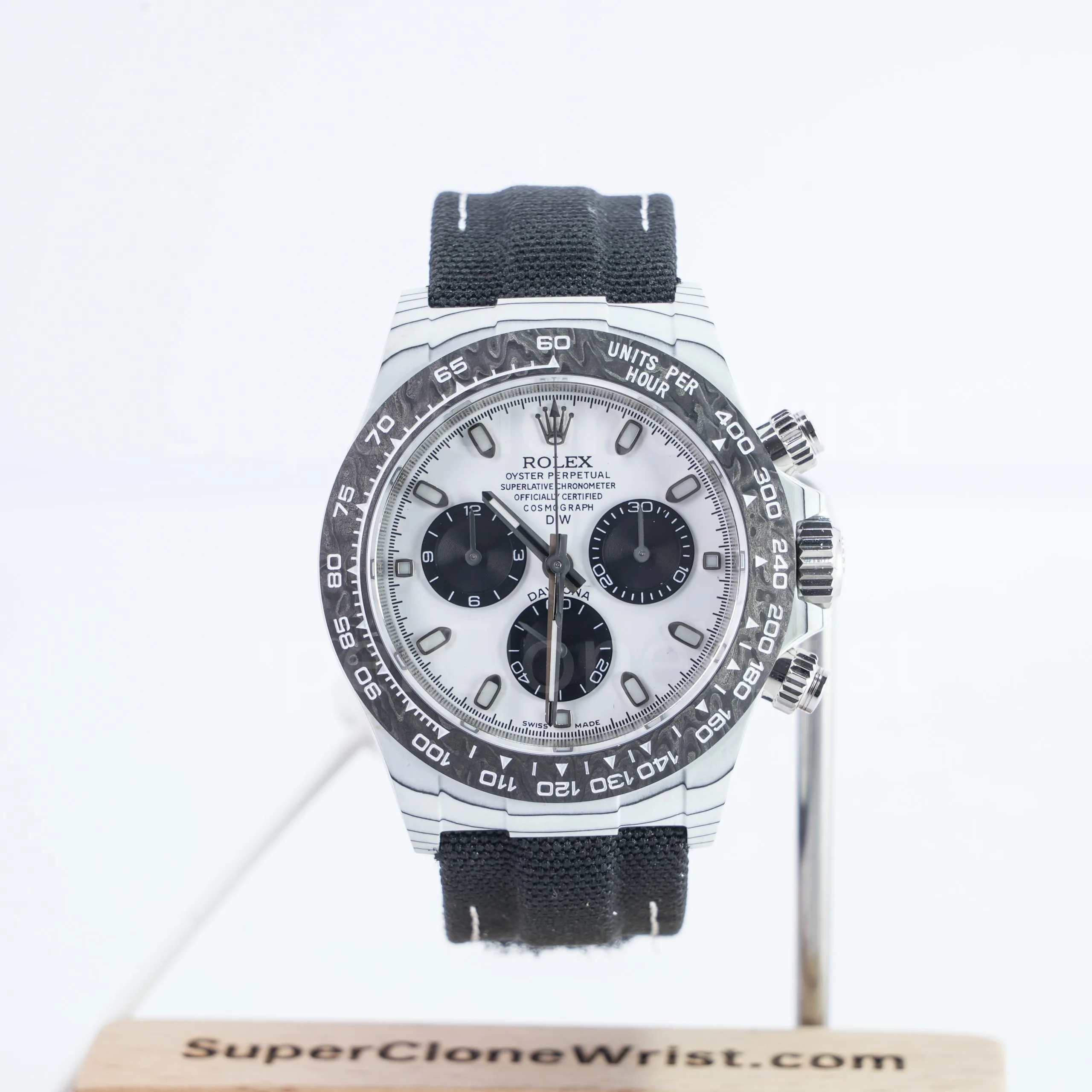 1-42-scaled-1.jpg Rolex Cosmograph Daytona DiW Carbon Fiber White Dial 40mm Replica Watches - 1