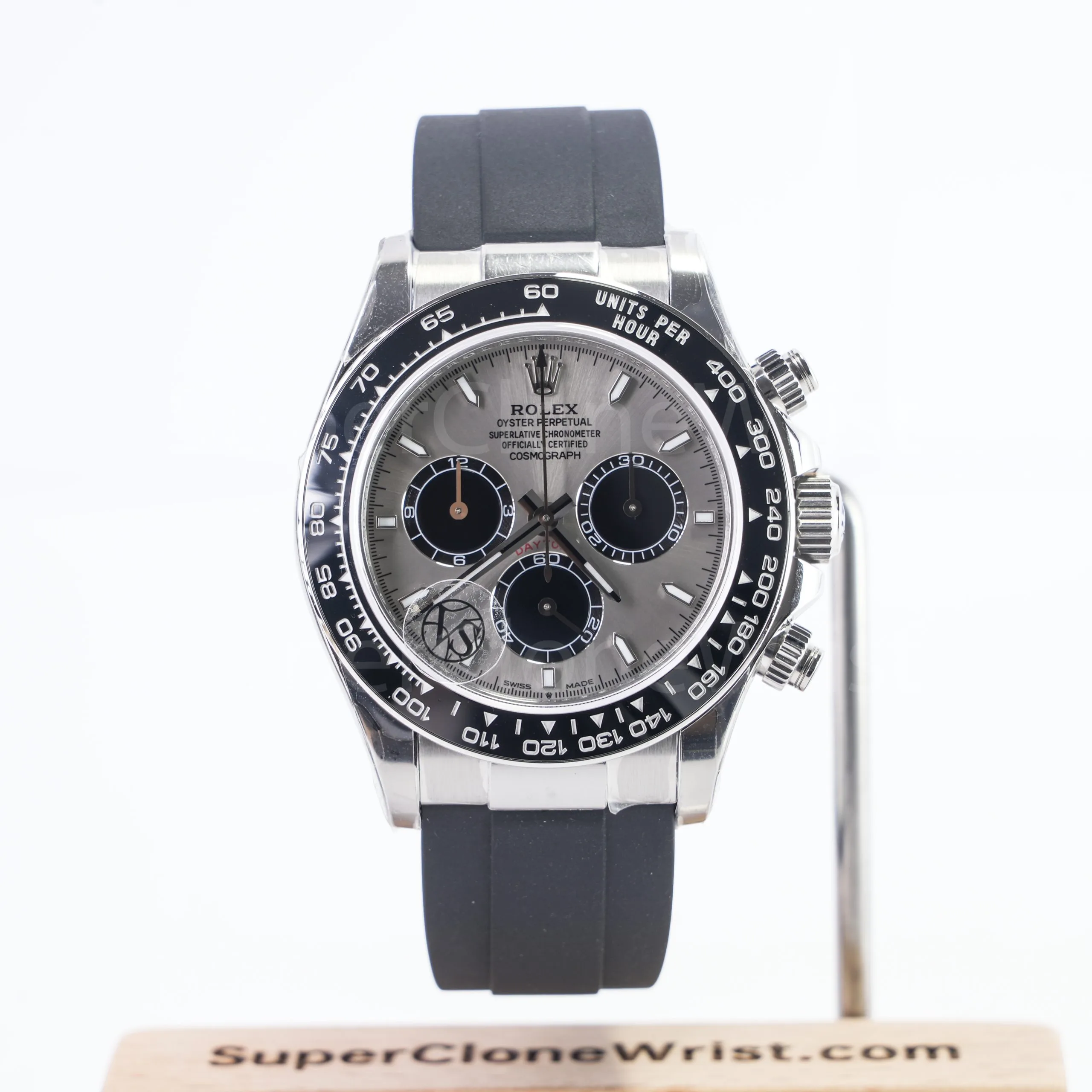 1-44-scaled-1.jpg Rolex Daytona 116519LN Steel Grey Dial Black Ceramic Bezel Black Rubber Strap 40mm Replica Watches - 1