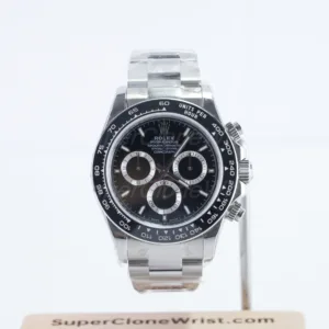 Rolex Daytona 126500LN Steel Black Dial Black Ceramic Bezel Steel Oyster Bracelet 40mm Replica Watches - 1