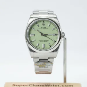 Rolex Oyster Perpetual Steel Pistachio Green Dial Steel Bezel Steel Oyster Bracelet 36mm Replica Watches - 1