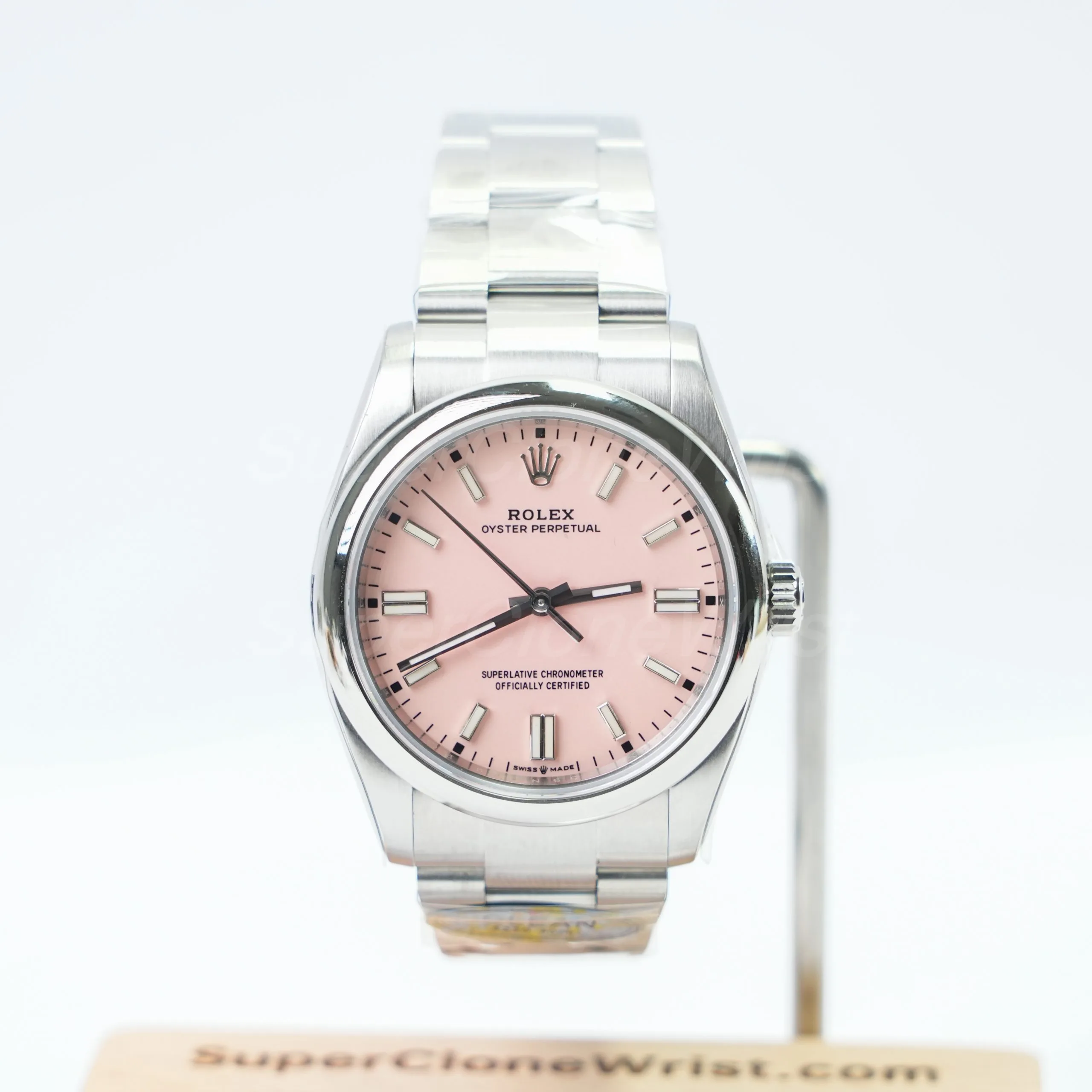 1-51-scaled-1.jpg Rolex Oyster Perpetual Steel Candy Pink Dial Steel Bezel Steel Oyster Bracelet 36mm Replica Watches - 1