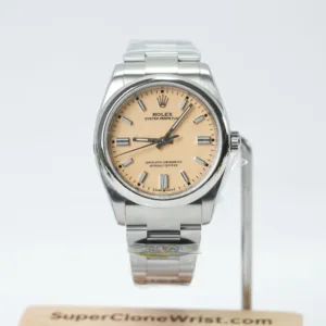Rolex Oyster Perpetual Steel Light Brown Dial Steel Bezel Steel Oyster Bracelet 36mm Replica Watches - 1