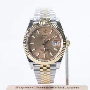 Rolex Datejust 126333 Two-Tone Yellow Gold Champagne Dial Fluted Bezel Jubilee Bracelet 41mm Replica Watches - 1