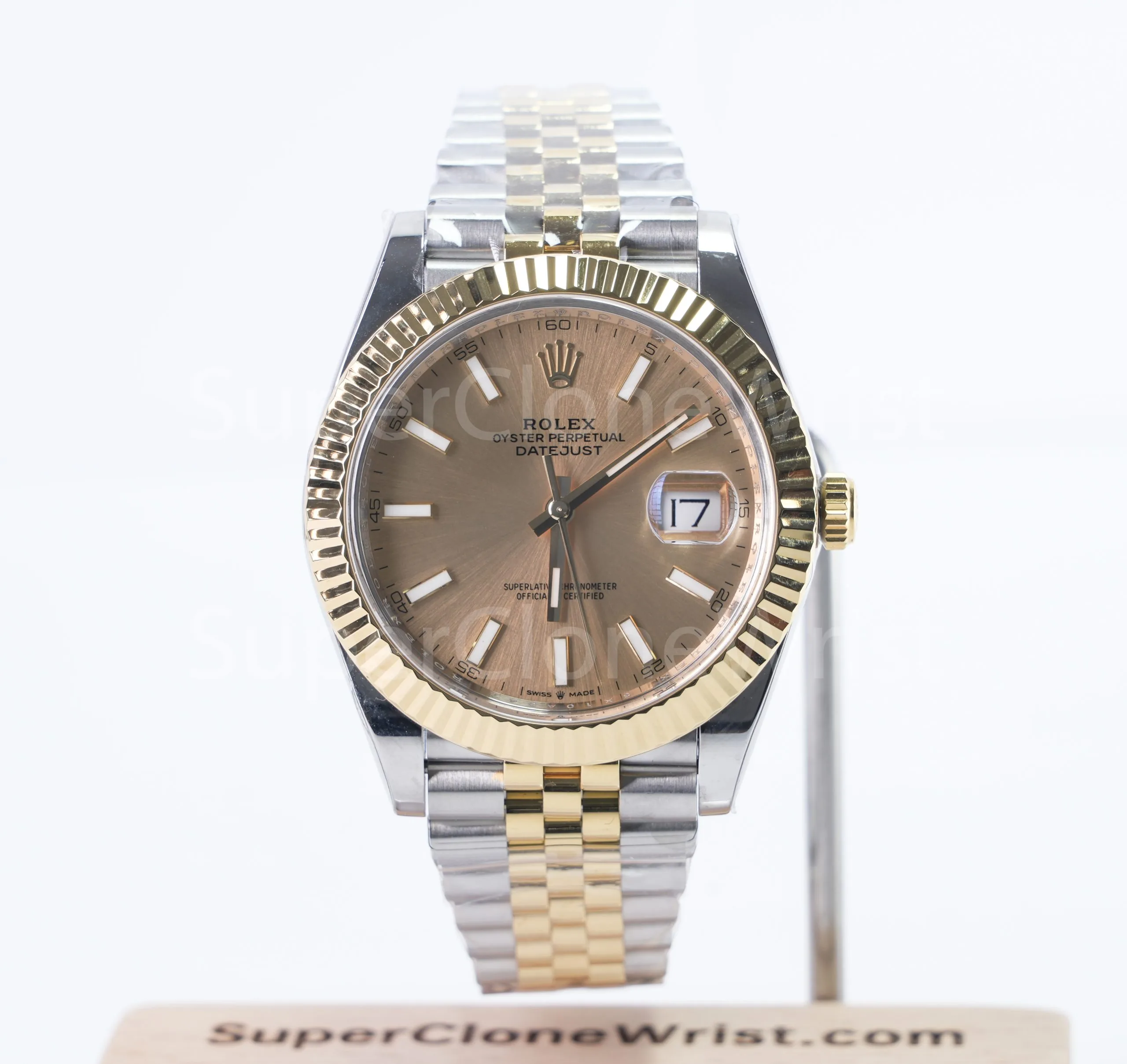 Rolex Datejust 126333 Two-Tone Yellow Gold Champagne Dial Fluted Bezel Jubilee Bracelet 41mm Replica Watches - 1