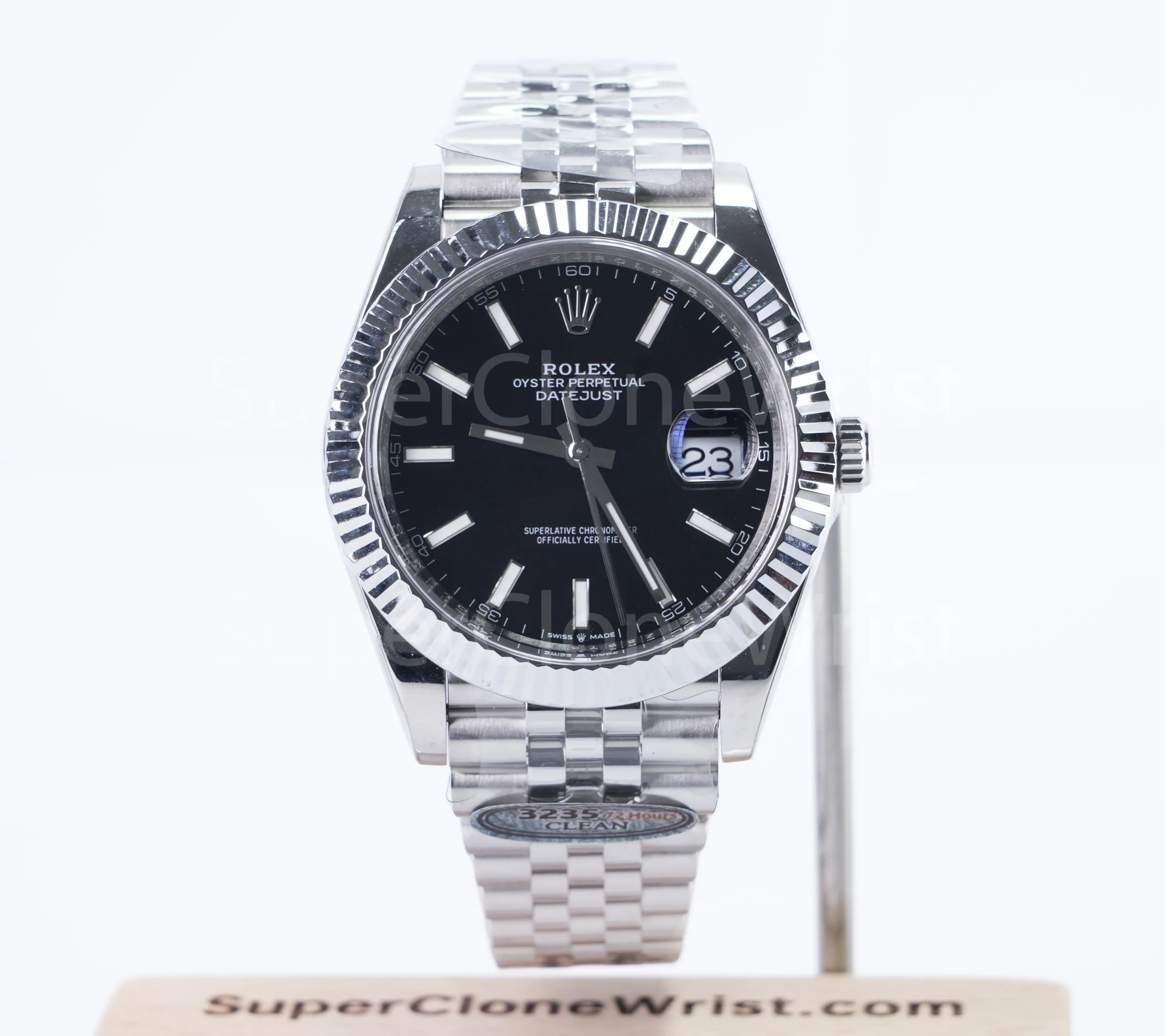 Rolex Datejust 126334 Steel Black Dial Fluted Bezel Jubilee Bracelet 41mm Replica Watches - 1