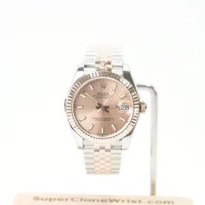 Rolex Datejust Two-Tone Rose Gold Pink Sunray Dial Jubilee Bracelet 31mm Replica Watches - 1