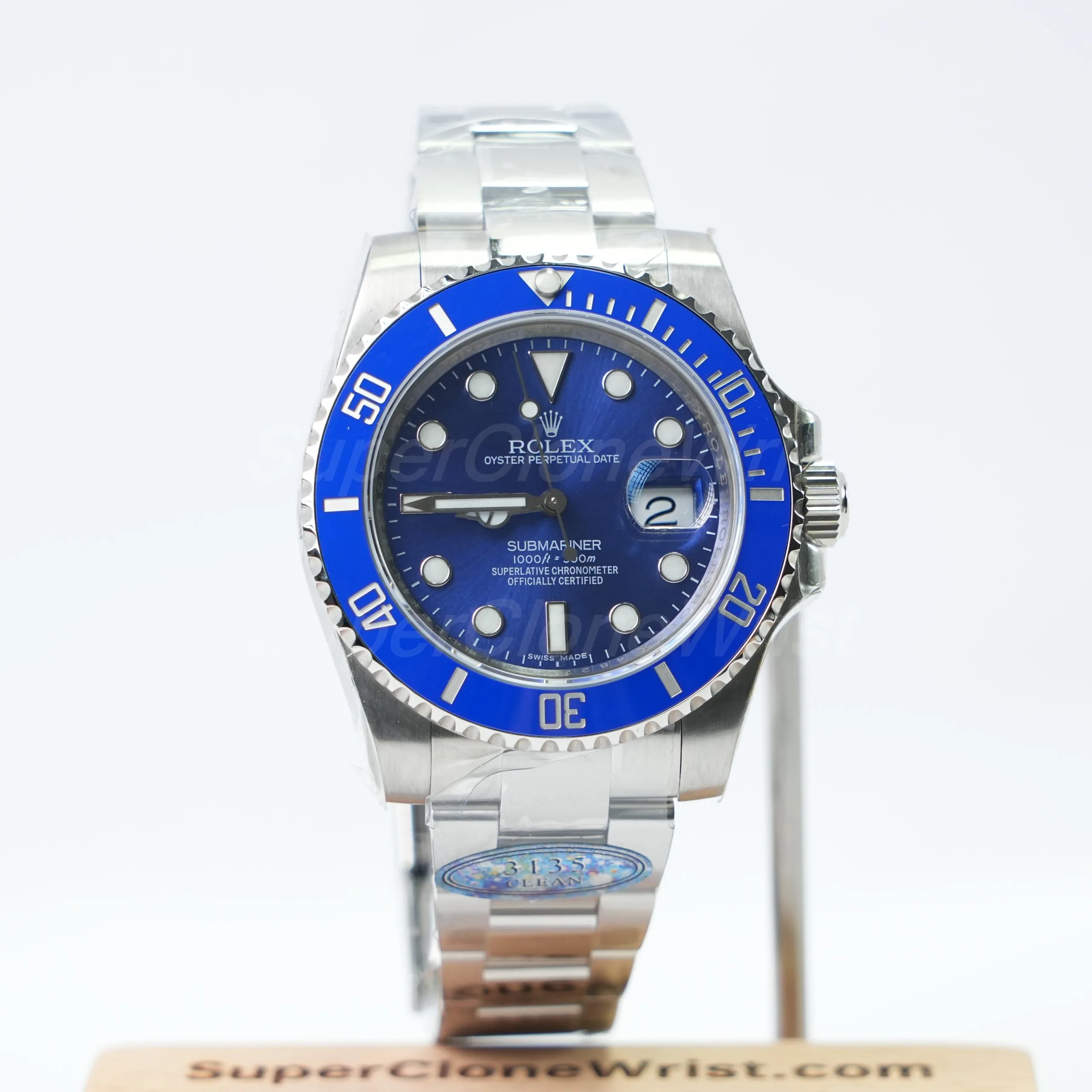 1-69-scaled-1.jpg Rolex Submariner Steel Blue Dial Blue Bezel Oyster Bracelet 40mm Replica Watches - 1