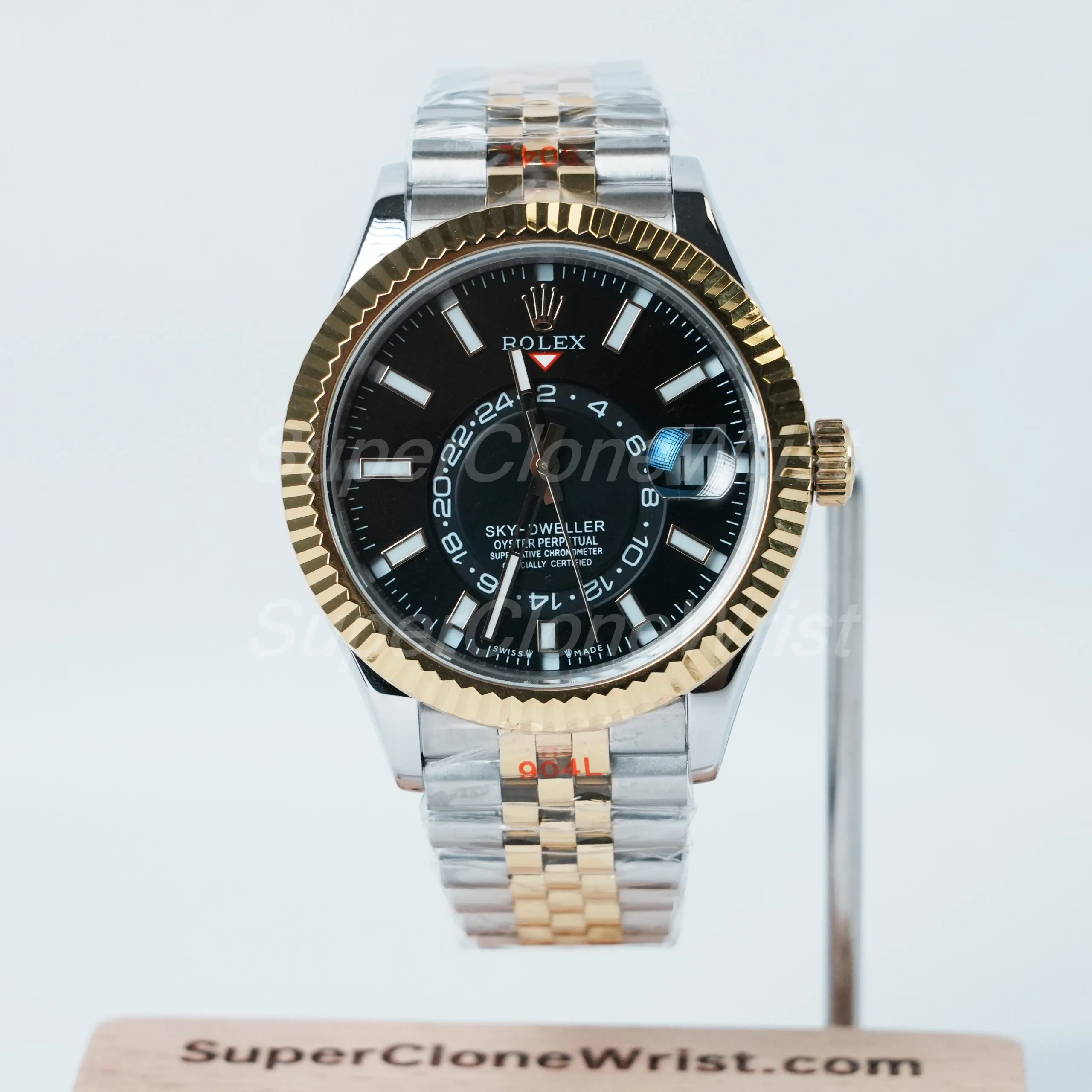 Rolex-Sky-Dweller-326933-Black-Dial-Steel-Gold-42mm Super Clone Watches Replica Watches - 1
