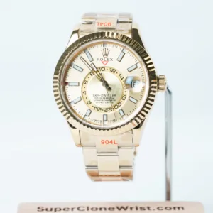Rolex-Sky-Dweller-326238-Gold-Dial-Yellow-Gold-42mm Super Clone Watches Replica Watches - 1