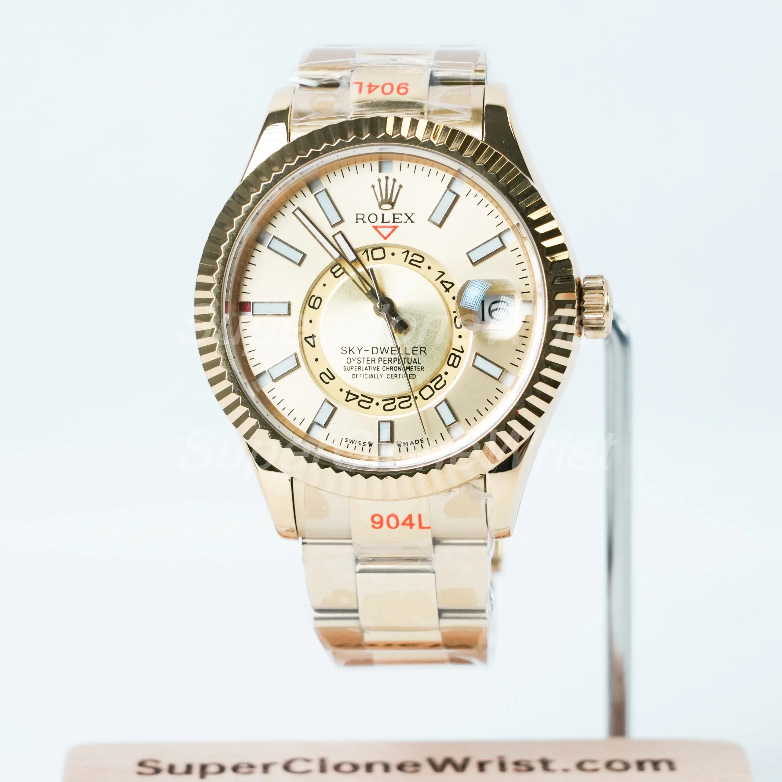 Rolex-Sky-Dweller-326238-Gold-Dial-Yellow-Gold-42mm Super Clone Watches Replica Watches - 1