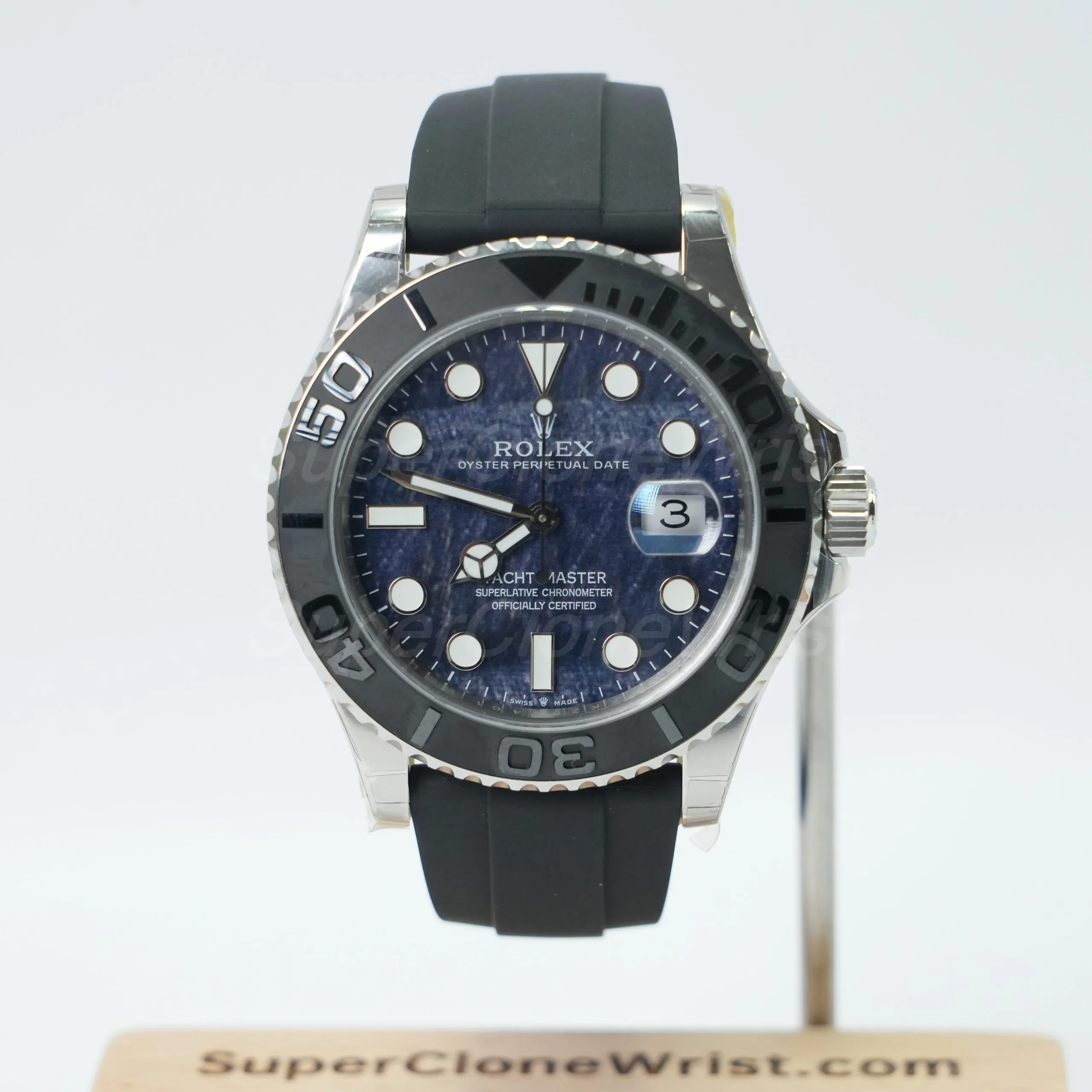 Rolex Yacht-Master 42 Falcon’s Eye Dial Black Bezel Rubber Strap 42mm Replica Watches - 1