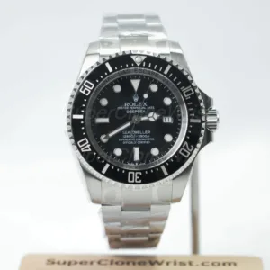 Rolex Sea-Dweller Deepsea Steel Black Dial Black Ceramic Bezel Steel Oyster Bracelet 44mm Replica Watches - 1