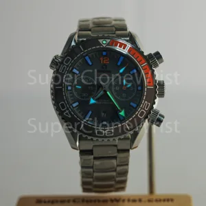 Omega Seamaster 215.30.46.51.99.001 Steel Grey Dial Grey/Orange Ceramic Bezel Steel Bracelet 45.5mm Replica Watches - 2