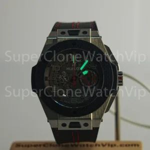 Hublot Big Bang Ferrari Titanium 401.NJ.0123.VR Skeleton Dial Carbon Fiber Bezel 45mm Replica Watches - 2