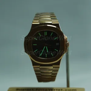 Patek-Philippe-Nautilus-5711-Black-Dial-Rose-Gold-40mm 1：1 SuperClone Watch Replica Watches - 2