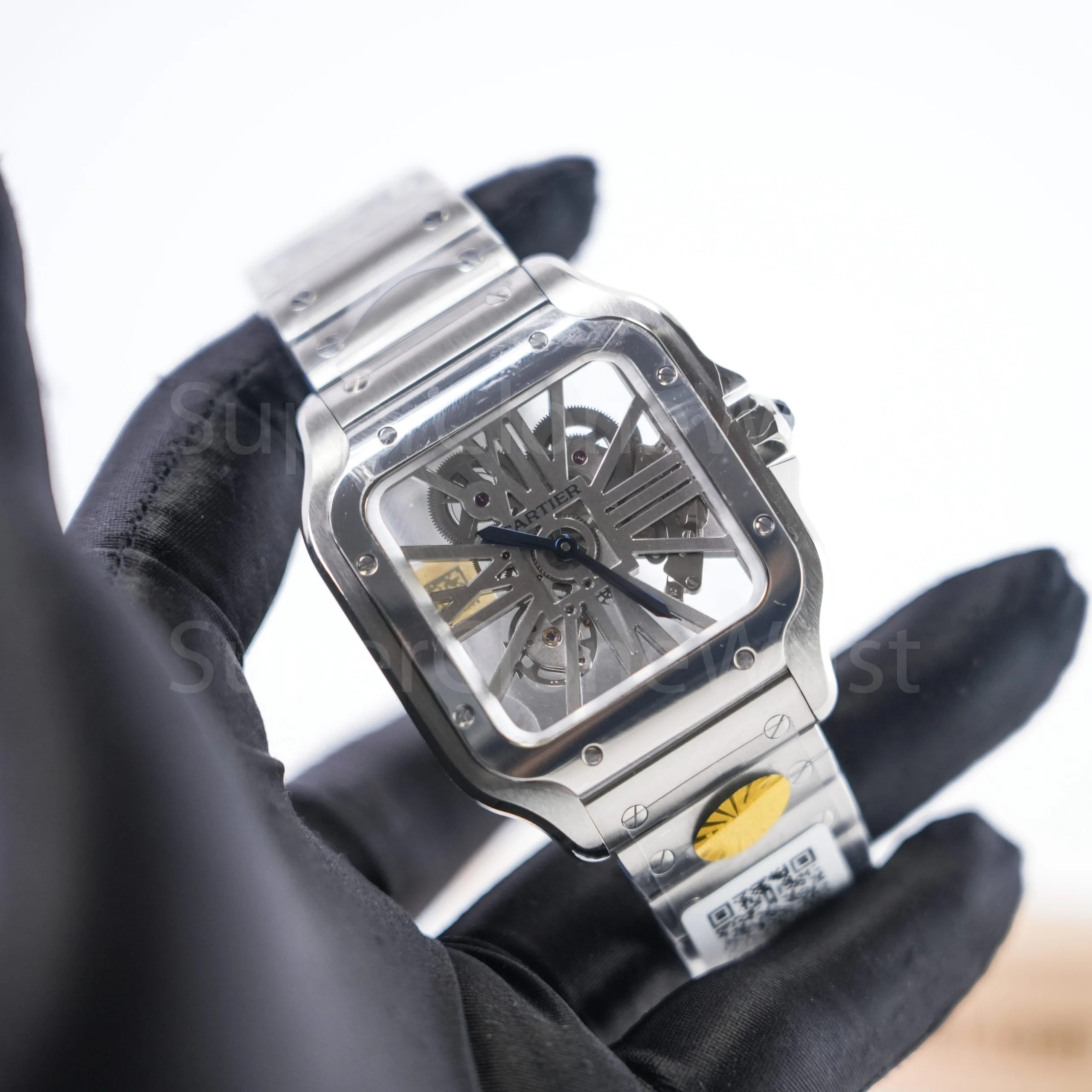 Cartier Santos WHSA0015 Steel Skeleton Dial Steel Bezel Steel Bracelet 39.8mm Replica Watches - 2