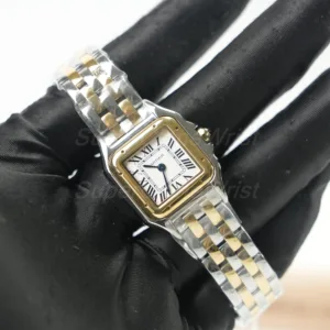 Cartier Panthère Steel and Yellow Gold White Dial Yellow Gold Bezel Steel and Yellow Gold Bracelet 22x30mm Replica Watches - 2
