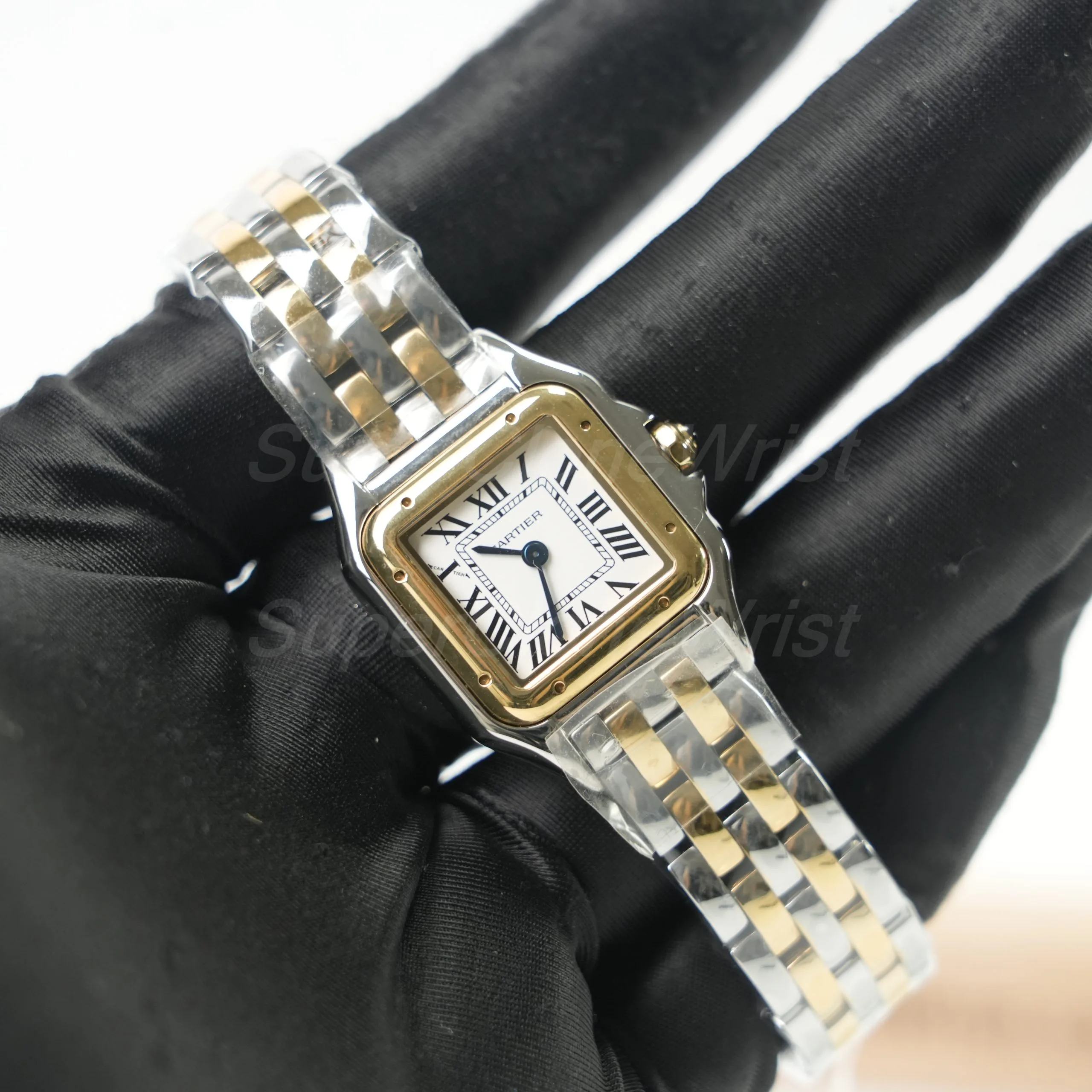 Cartier Panthère Steel and Yellow Gold White Dial Yellow Gold Bezel Steel and Yellow Gold Bracelet 22x30mm Replica Watches - 2