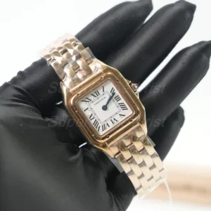 Cartier Panthère Rose Gold White Dial Rose Gold Bezel Rose Gold Bracelet 27x37mm Replica Watches - 2
