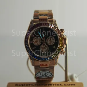 Rolex Cosmograph Daytona 116595 Rainbow Everose Gold Black Dial 40mm Replica Watches - 2