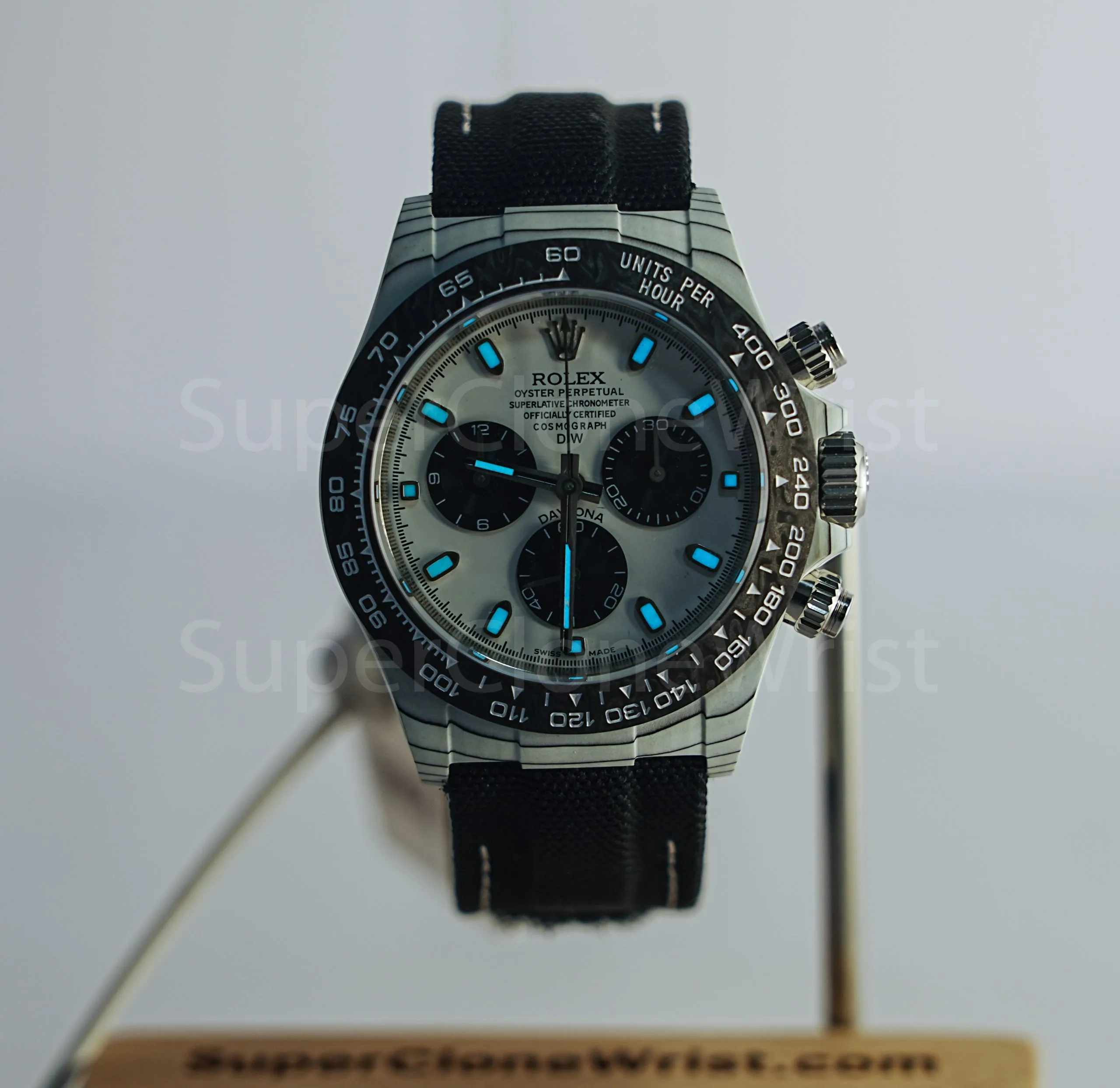 Rolex Cosmograph Daytona DiW Carbon Fiber White Dial 40mm Replica Watches - 2