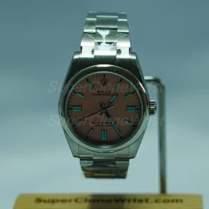 Rolex Oyster Perpetual Steel Candy Pink Dial Steel Bezel Steel Oyster Bracelet 36mm Replica Watches - 2