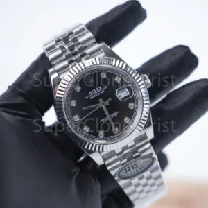 Rolex Datejust 126334 Steel Black Diamond Dial Jubilee Bracelet 41mm Replica Watches - 2
