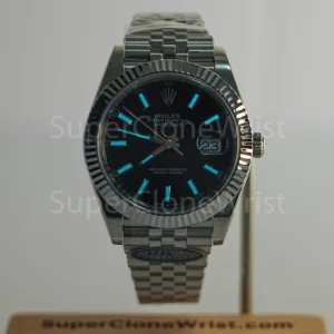 Rolex Datejust 126334 Steel Black Dial Fluted Bezel Jubilee Bracelet 41mm Replica Watches - 2