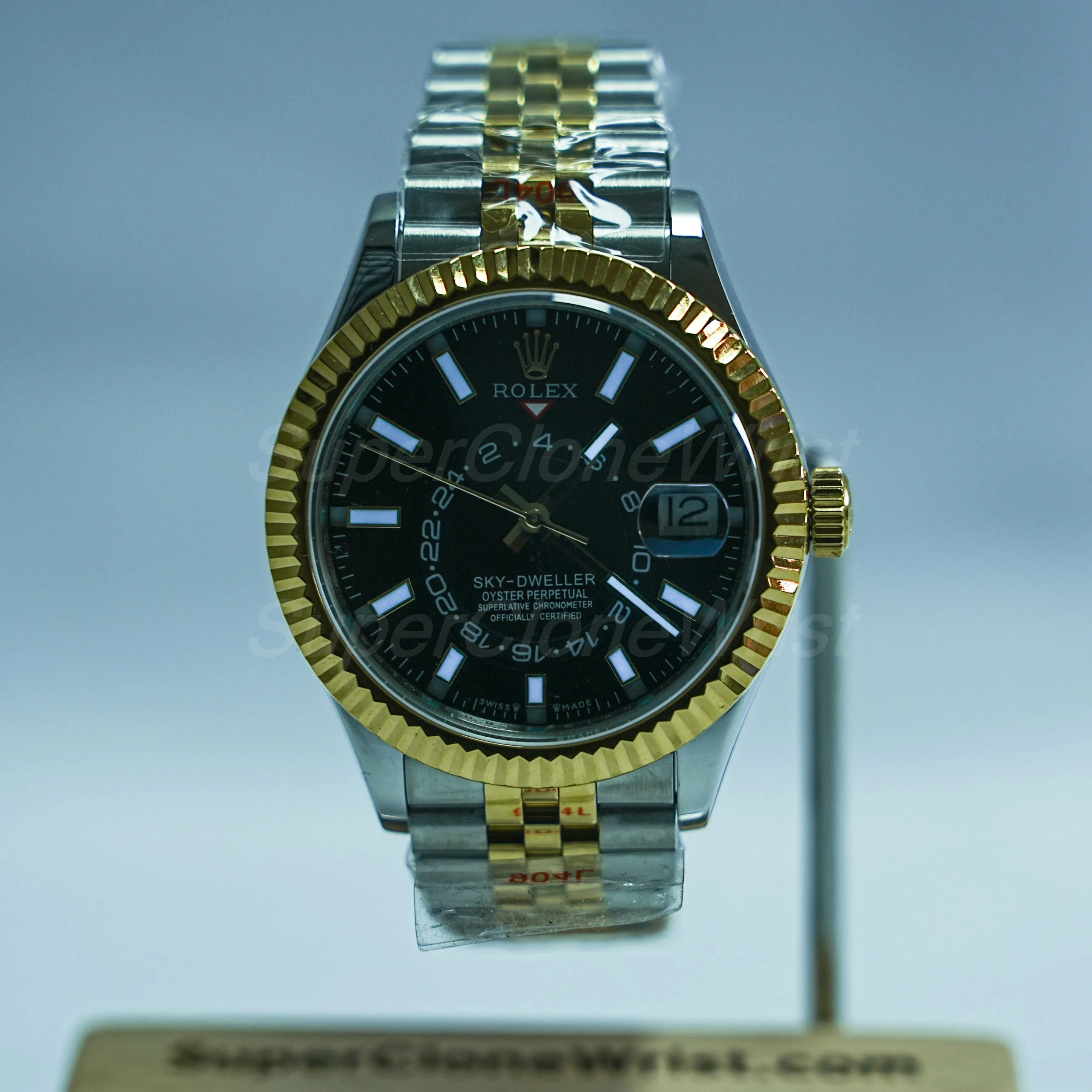 Rolex-Sky-Dweller-326933-Black-Dial-Steel-Gold-42mm Super Clone Watches Replica Watches - 2